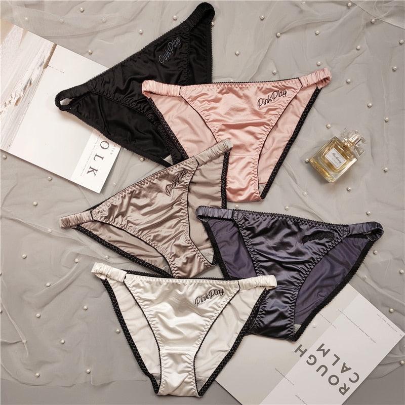 Two pack of The Clothing Company Sydney women's letter print seamless low-rise briefs, comfortable underwear for women.