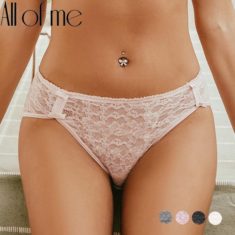 Two lace cotton crotch briefs from The Clothing Company Sydney featuring floral mesh lingerie panties in a 2-pack.