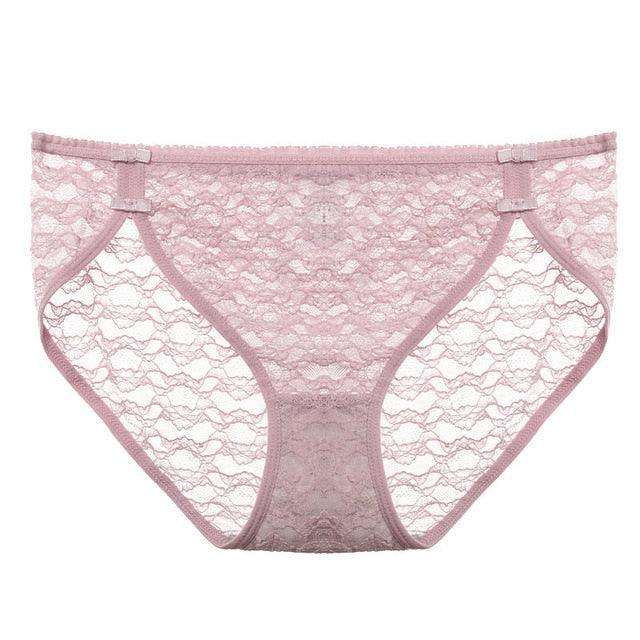 Two pack of lace cotton crotch briefs from The Clothing Company Sydney featuring floral mesh lingerie panties with soft, breathable fabric.