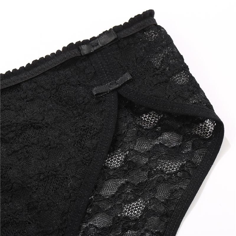 Two pairs of lace cotton underwear briefs with floral mesh design, featuring comfortable cotton crotch, from The Clothing Company Sydney.