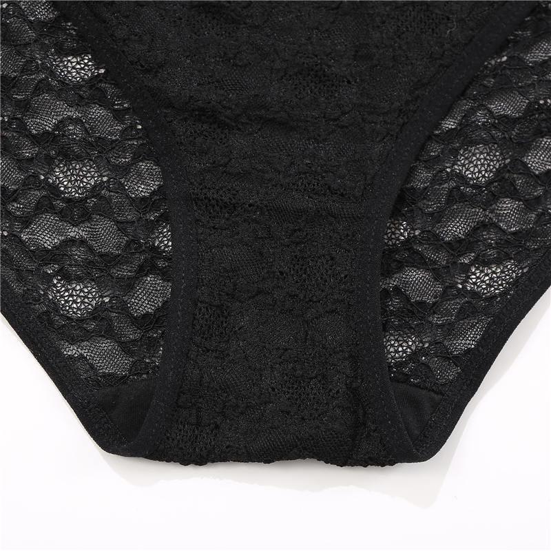 Two pairs of lace cotton briefs with floral mesh design, breathable lingerie panties from The Clothing Company Sydney.