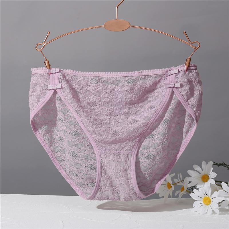 Two-pack lace cotton crotch briefs from The Clothing Company Sydney featuring floral mesh lingerie panties with comfortable fit.
