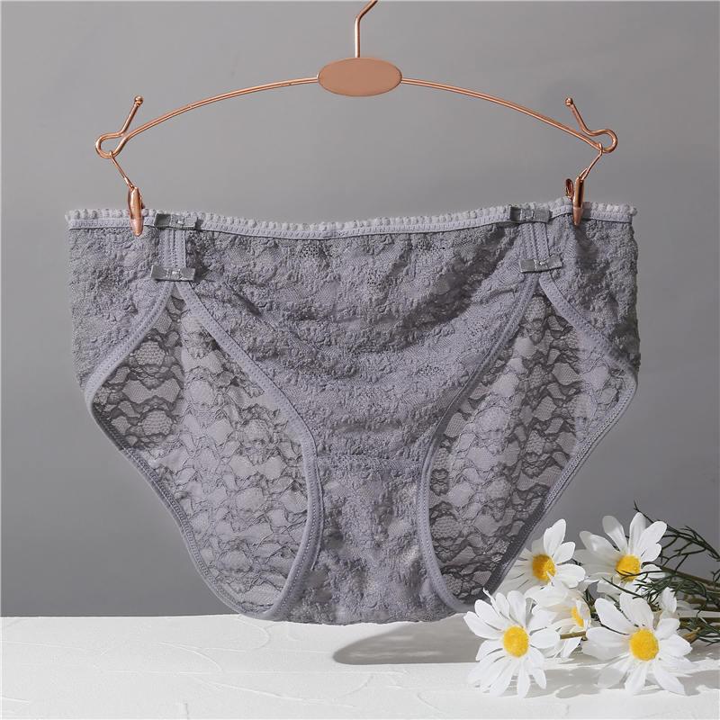 Two-pack lace cotton briefs from The Clothing Company Sydney featuring floral mesh lingerie panties with comfortable cotton crotch.