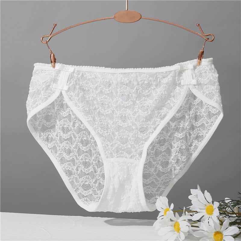 Two pack of lace cotton briefs with floral mesh details, cotton crotch, and comfortable lingerie panties by The Clothing Company Sydney