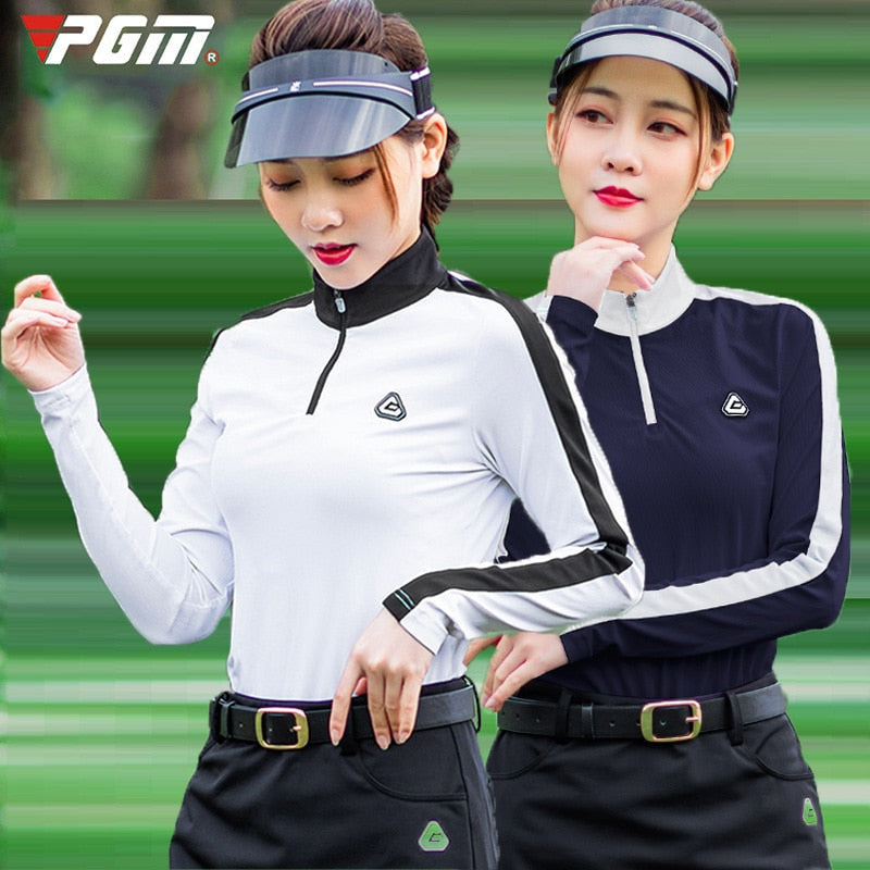 Long Sleeves Golf Shirt Ladies Spring Summer Sportswear Breathable Sports T- shirt Bottoming Tops