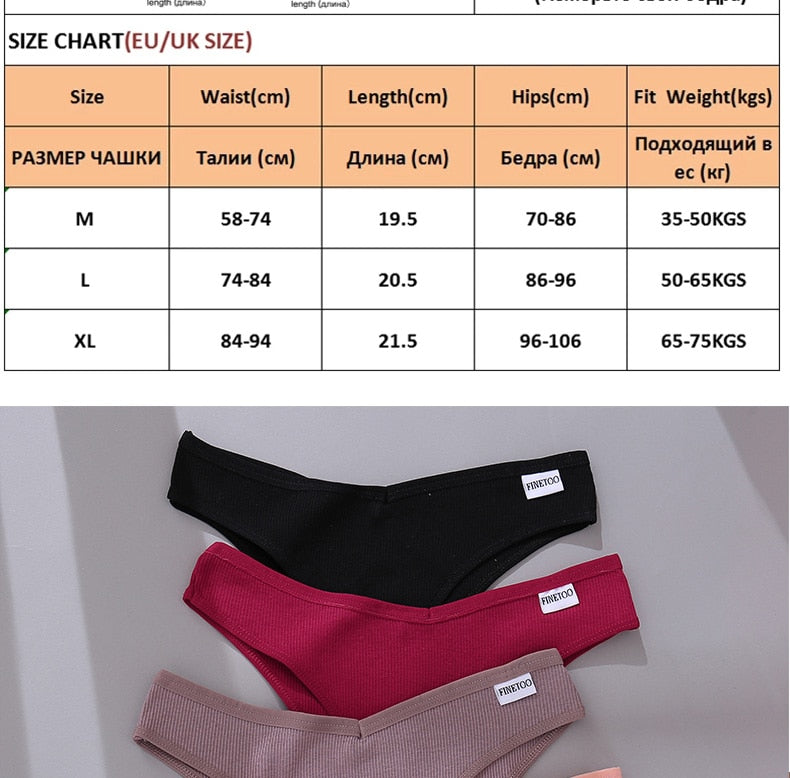 Three-pack cotton mix lingerie thongs for women, low-rise bikini briefs, soft and comfortable underwear by The Clothing Company Sydney