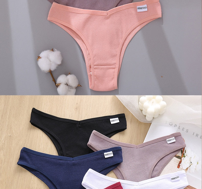 Three-pack cotton mix lingerie thongs from The Clothing Company Sydney, low-rise women's bikini briefs with comfortable fit.