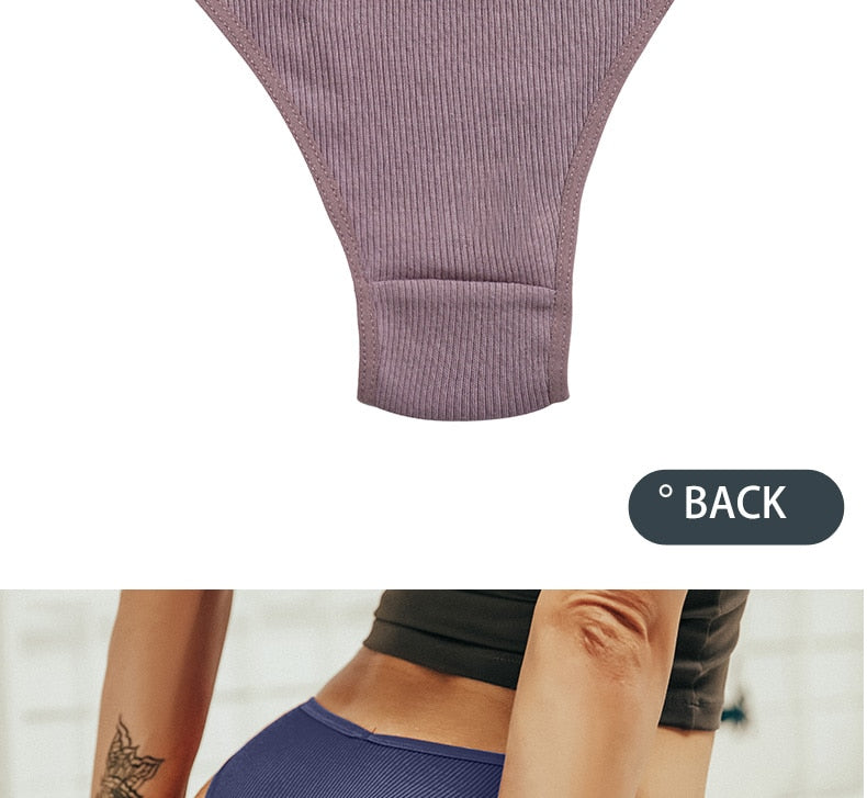 Three-pack cotton mix lingerie thongs from The Clothing Company Sydney, low-rise women's panties with bikini briefs design.