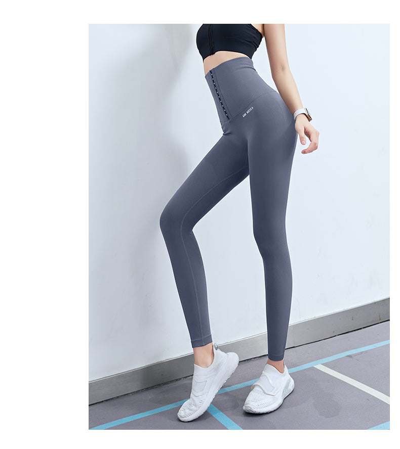 Seamless high waist postpartum yoga leggings from The Clothing Company Sydney with push hip design for fitness, gym, and running.