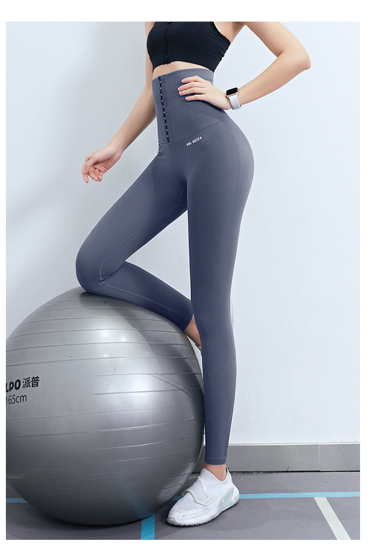 Seamless high waist postpartum fitness leggings from The Clothing Company Sydney, designed for yoga, gym, and running workouts.