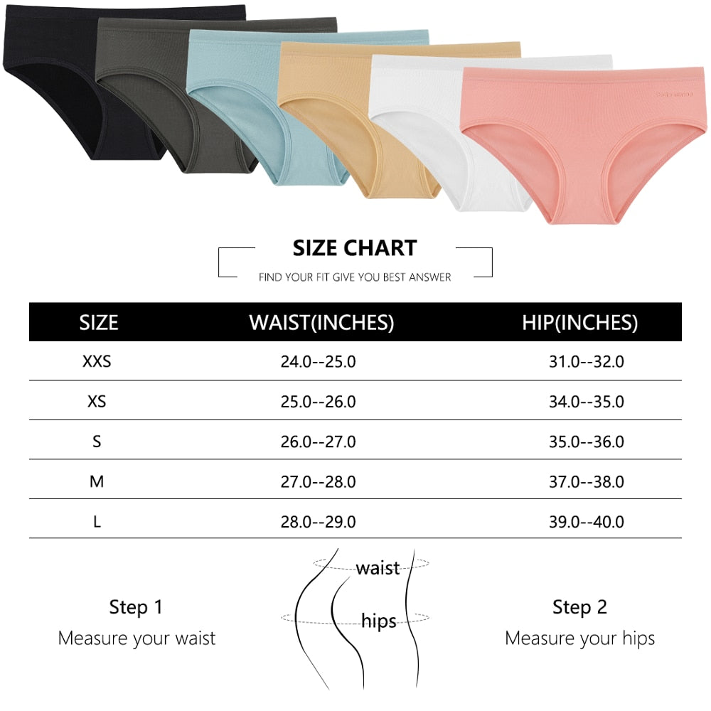 Six-pack women's cotton mix low-rise underwear with solid colors, seamless, breathable briefs from The Clothing Company Sydney.