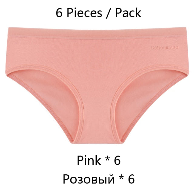 Six-pack women's cotton mix low-rise briefs from The Clothing Company Sydney, solid color, seamless breathable panties for everyday comfort.
