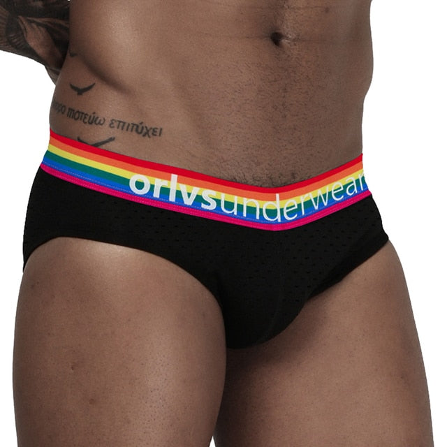 Men's low waist cotton jockstrap swim trunks with bikini-style design, offering support and comfort from The Clothing Company Sydney.