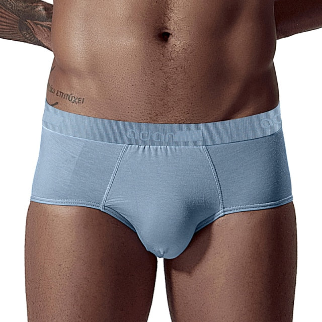 Men's low waist cotton jockstrap swim trunks from The Clothing Company Sydney, showing the snug fit and breathable fabric.