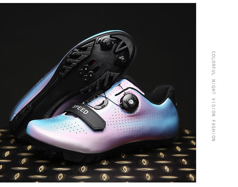 Athletic MTB and road cycling shoes for men and women by The Clothing Company Sydney, featuring self-locking straps and breathable design.