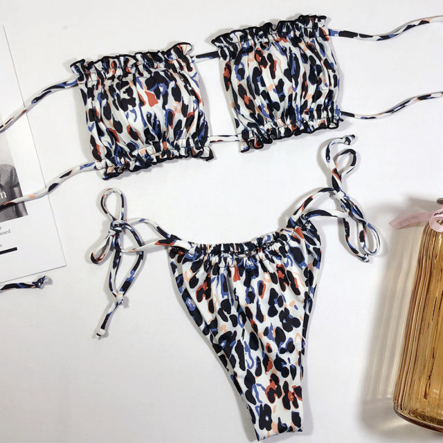 2 Piece Bandeau Top Swimsuit Swimwear Push Up Swimming Bathing Suit Beachwear Micro Bikini Set The Clothing Company Sydney