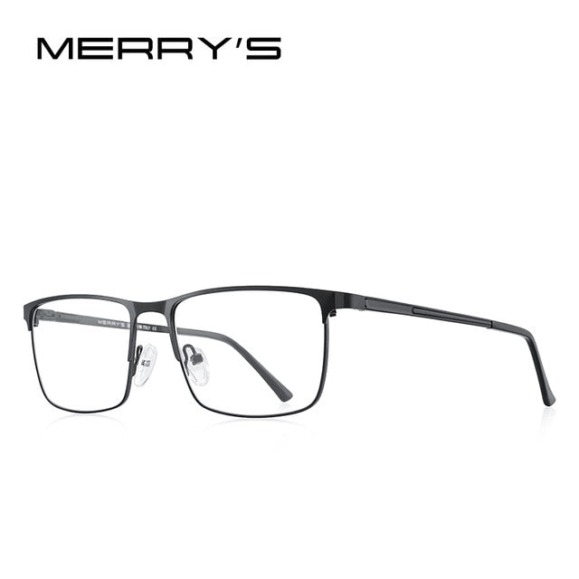 Ultralight titanium square prescription eyeglasses frame for men, optical eyewear with myopia correction, by The Clothing Company Sydney