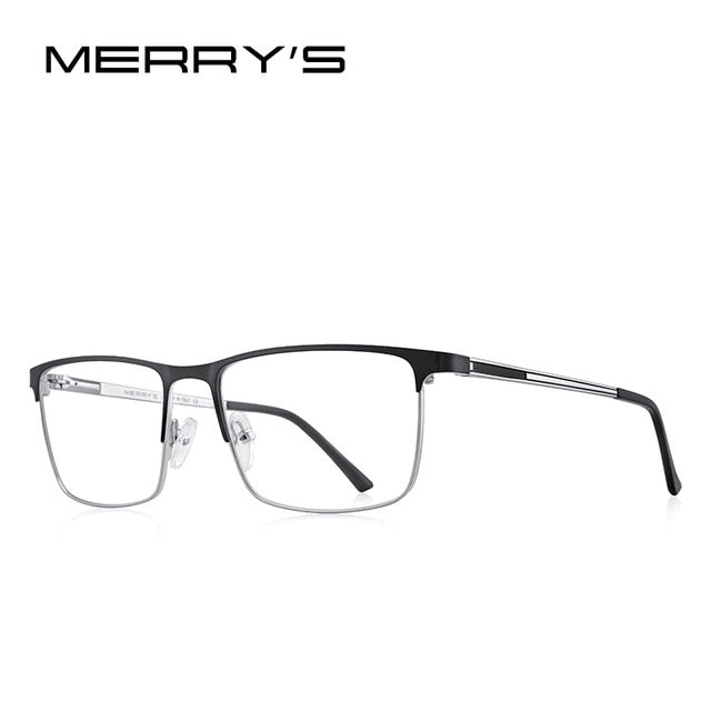 Ultralight titanium square eyeglasses frame for men, prescription optical glasses for myopia, stylish accessory by The Clothing Company Sydney