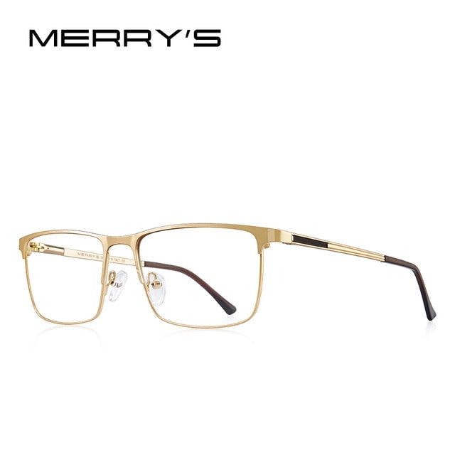 Ultralight titanium square eyeglasses frame for men with prescription lenses, designed for myopia, by The Clothing Company Sydney.