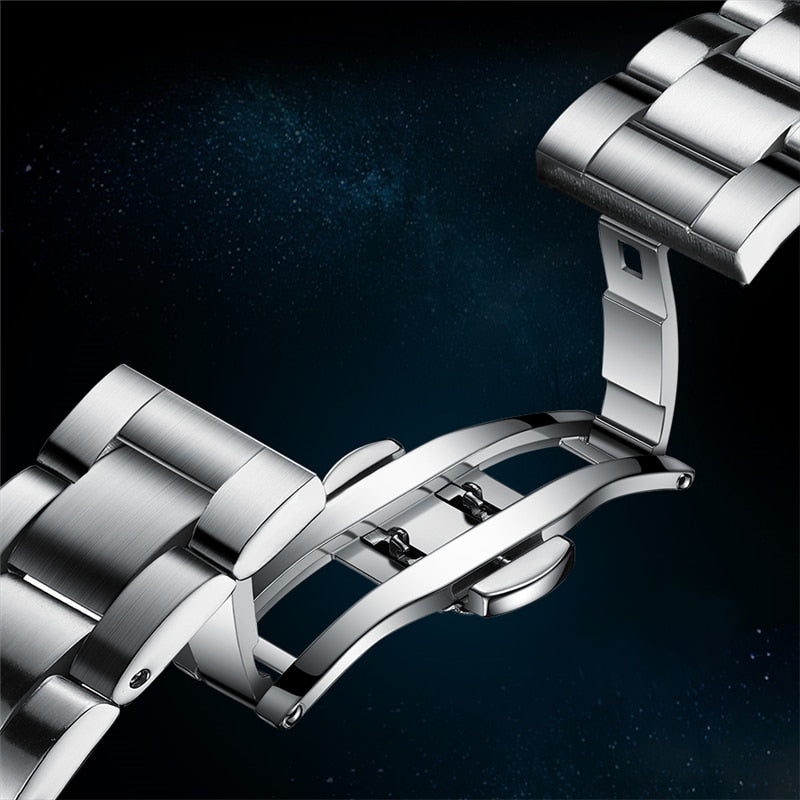 Men's automatic mechanical diving watch by The Clothing Company Sydney, with luminous dial and 100ATM waterproof sporty design.