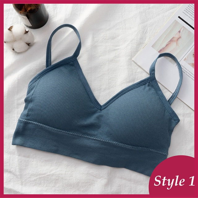 Seamless backless crop top bra from The Clothing Company Sydney, padded lingerie with a fitted tube top design.