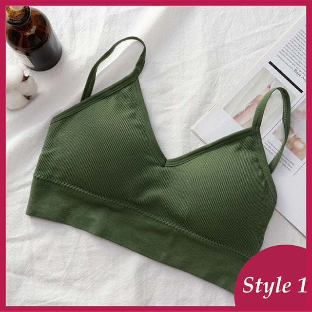 Seamless black crop top and bralette from The Clothing Company Sydney, backless, padded, and suitable for sports or casual wear.