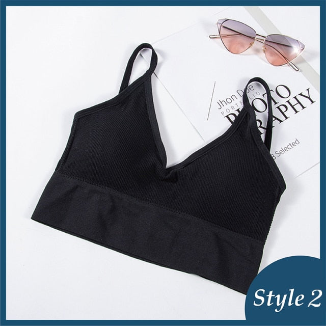 Seamless backless crop top bra from The Clothing Company Sydney, padded lingerie and sports bralette in a fitted, cropped design.