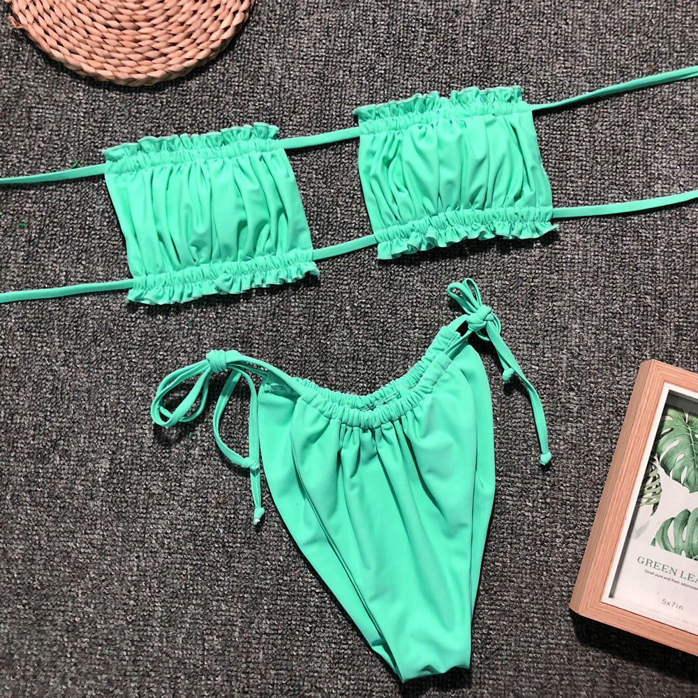 2 Piece Bandeau Top Swimsuit Swimwear Push Up Swimming Bathing Suit Beachwear Micro Bikini Set The Clothing Company Sydney