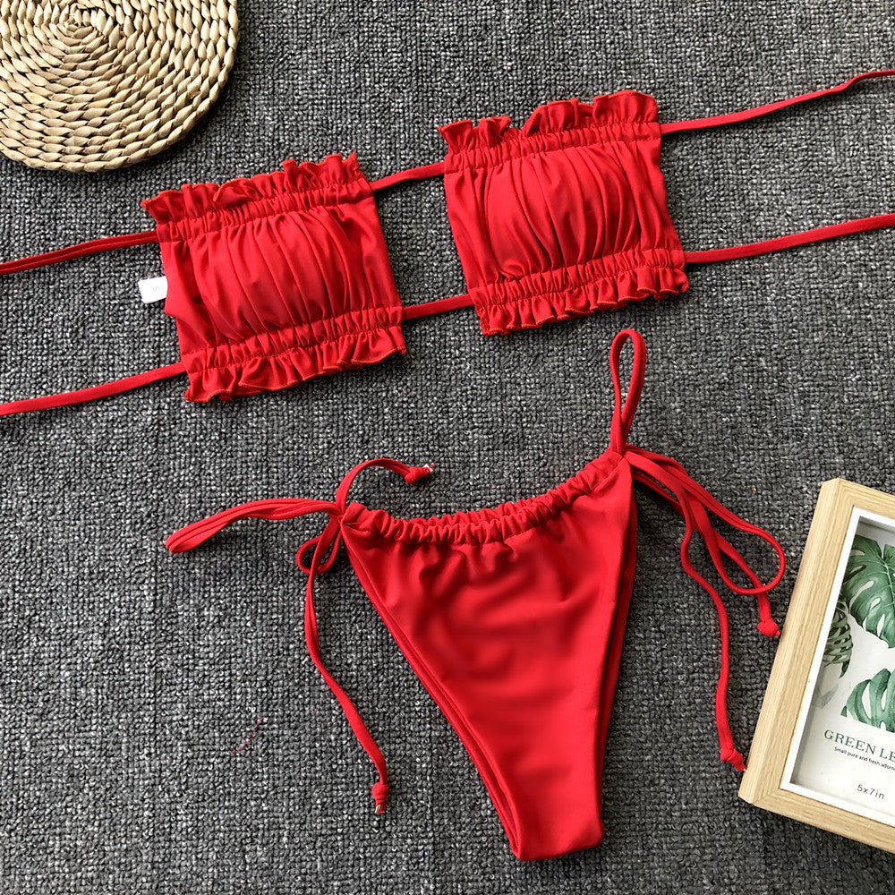 2 Piece Bandeau Top Swimsuit Swimwear Push Up Swimming Bathing Suit Beachwear Micro Bikini Set The Clothing Company Sydney