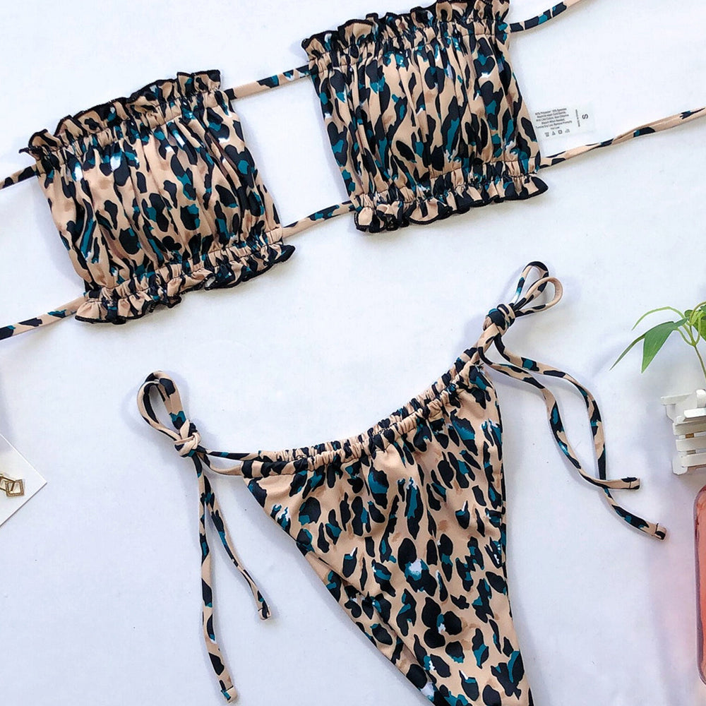 2 Piece Bandeau Top Swimsuit Swimwear Push Up Swimming Bathing Suit Beachwear Micro Bikini Set The Clothing Company Sydney