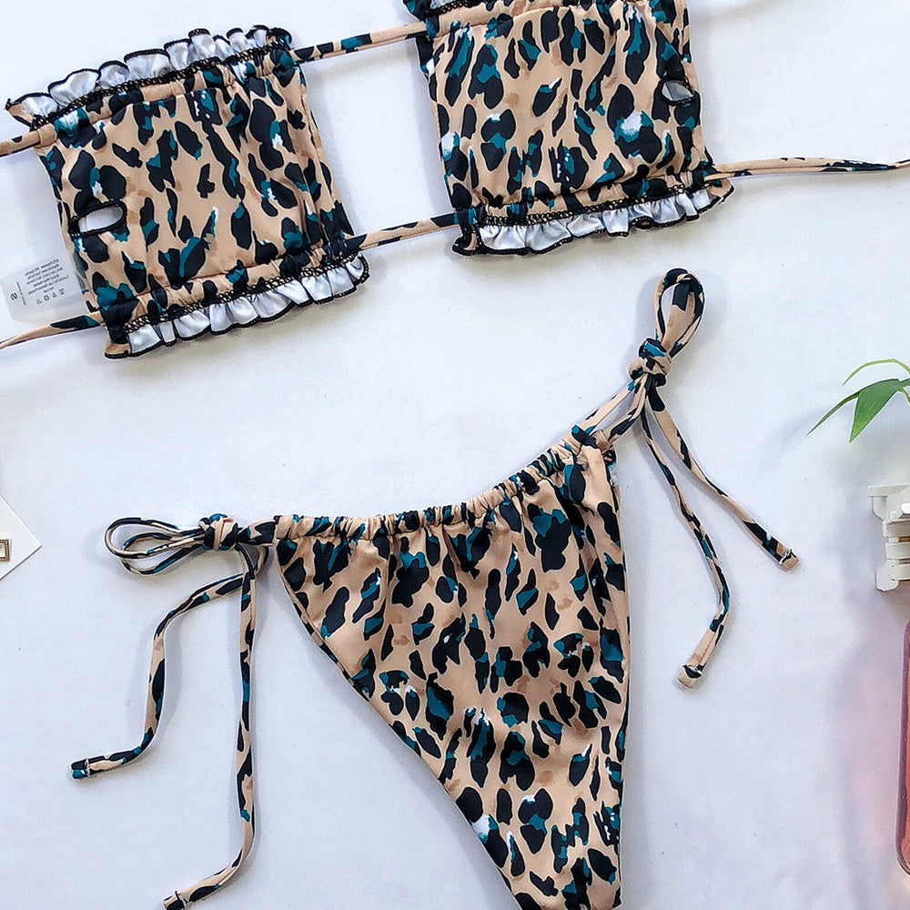2 Piece Bandeau Top Swimsuit Swimwear Push Up Swimming Bathing Suit Beachwear Micro Bikini Set The Clothing Company Sydney