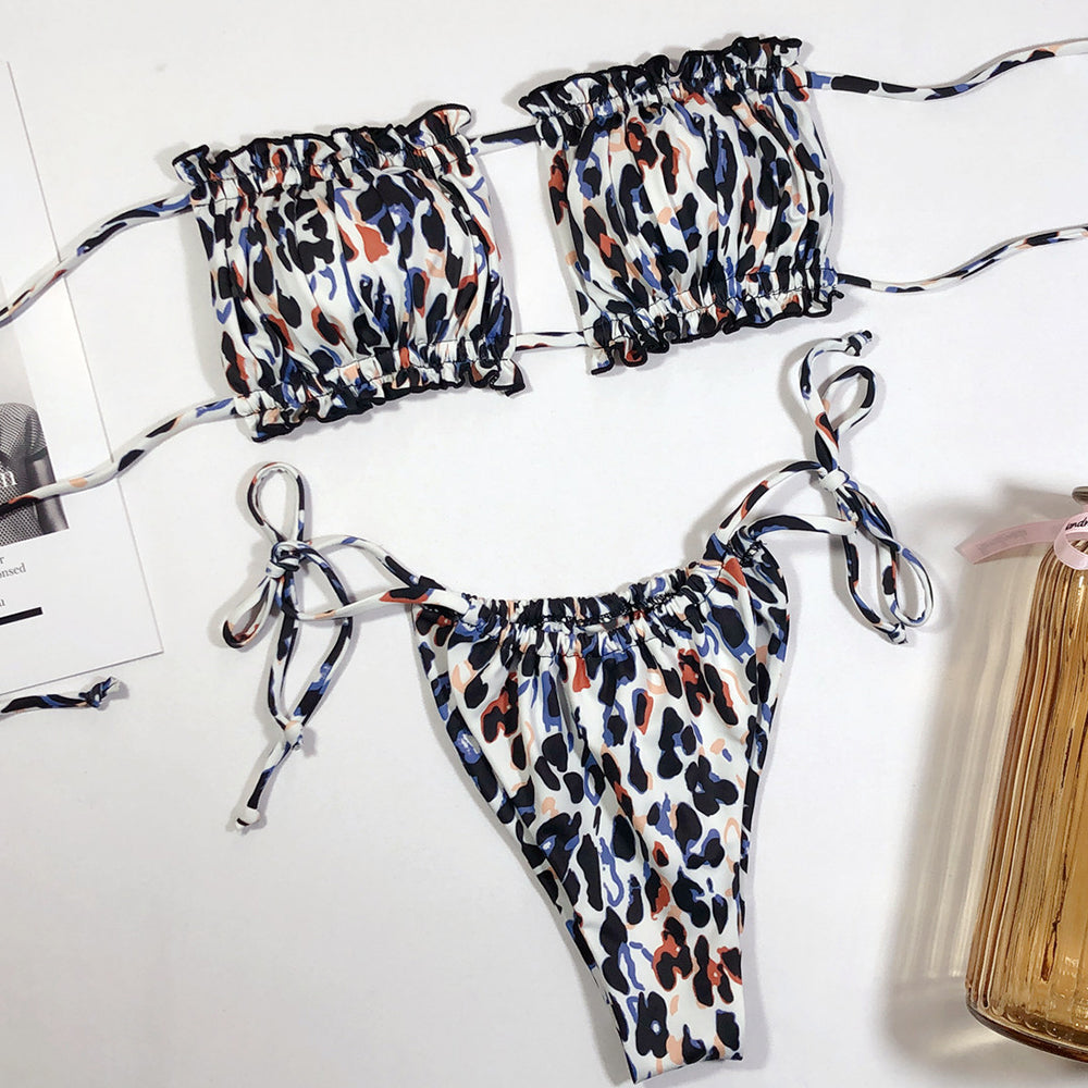2 Piece Bandeau Top Swimsuit Swimwear Push Up Swimming Bathing Suit Beachwear Micro Bikini Set The Clothing Company Sydney