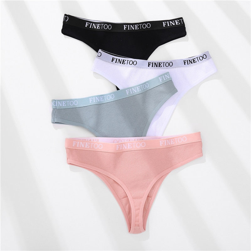 Cotton mix thong underwear with letter waist design from The Clothing Company Sydney, featuring a comfortable G-string style.