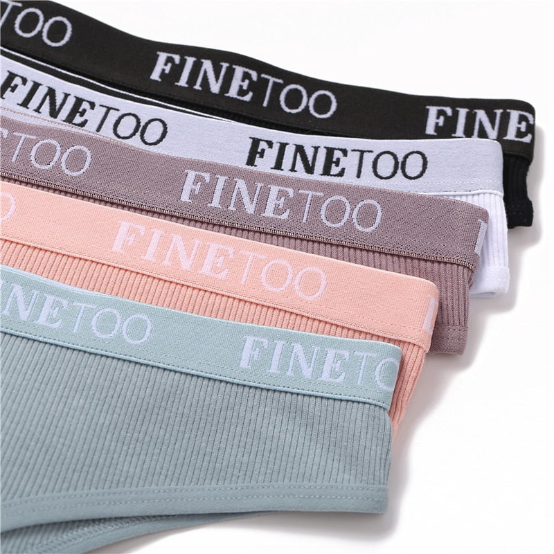 Cotton mix thong underwear with letter waist design, G-string brief from The Clothing Company Sydney, showing a close-up of the fabric and waistband.