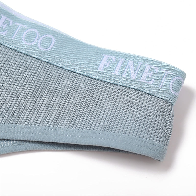 Cotton mix thong underwear from The Clothing Company Sydney with letter waist design, G-string style, comfortable lingerie for women.