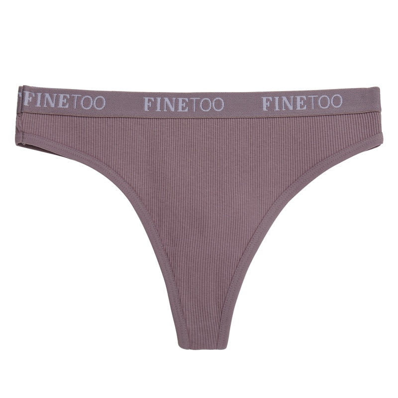 Cotton mix thong underwear by The Clothing Company Sydney featuring letter waistband design and G-string style.
