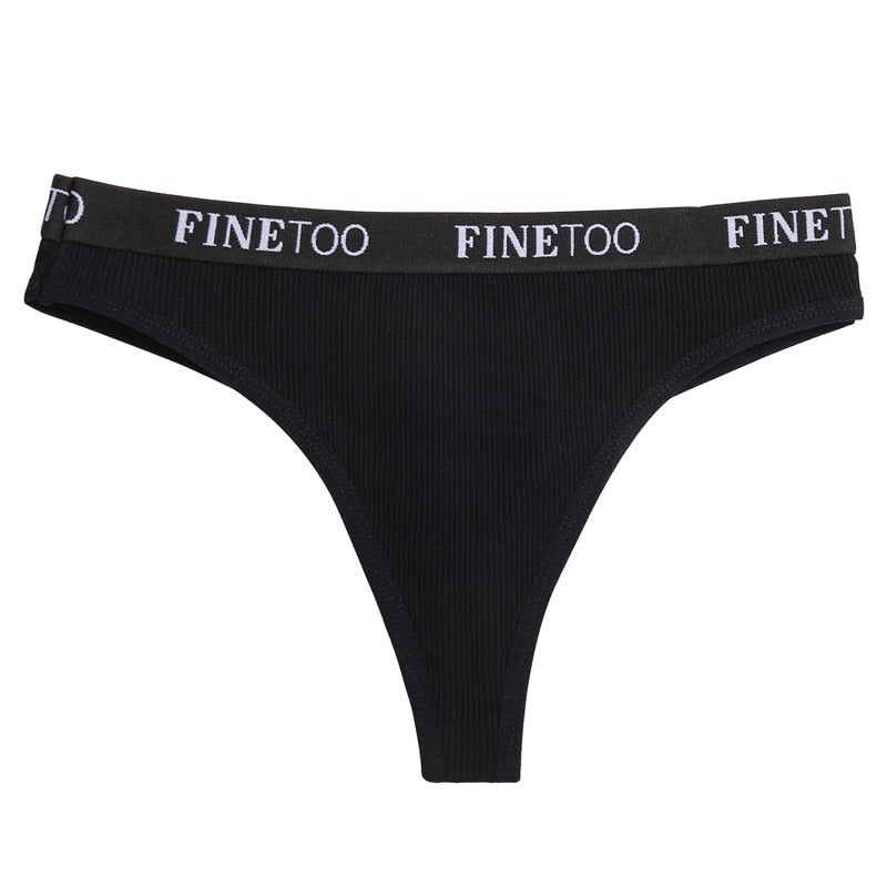 Cotton mix thong underwear with letter waist design by The Clothing Company Sydney, featuring a comfortable G-string brief style.