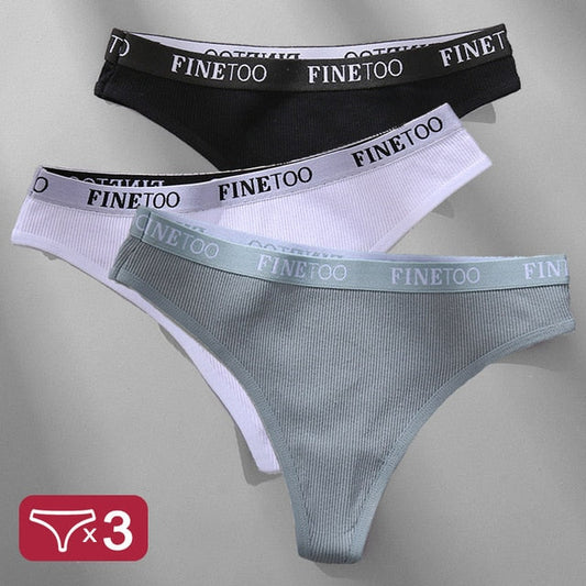 3 Pack Panties Cotton Lingerie Underpants Briefs Thong G-String Design Intimates T-back Panty The Clothing Company Sydney