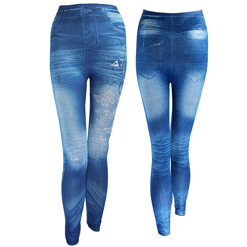 Stretchy slim jeggings from The Clothing Company Sydney, imitation jean style, plus size, fitted skinny pants, fashionable and comfortable.