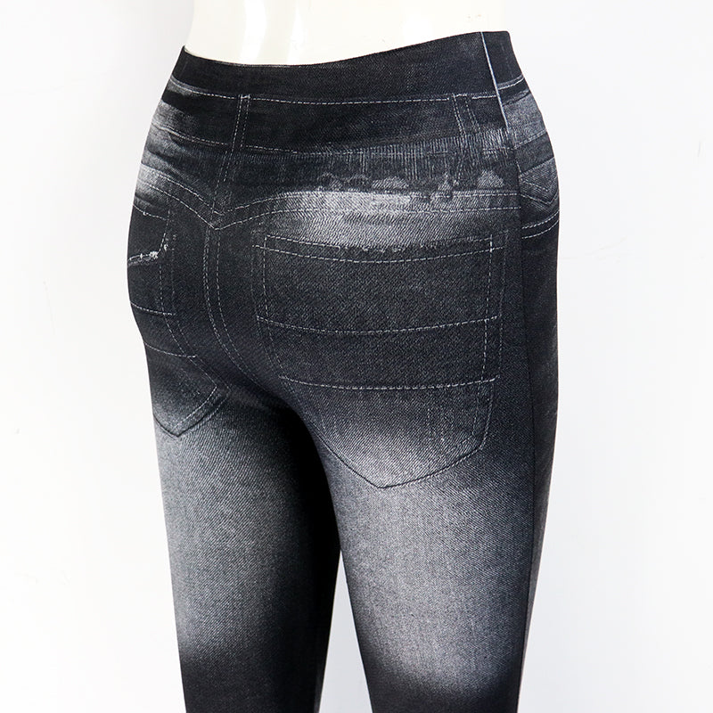 Stretchy slim fit jeggings by The Clothing Company Sydney, featuring a sexy jean look and plus size options.