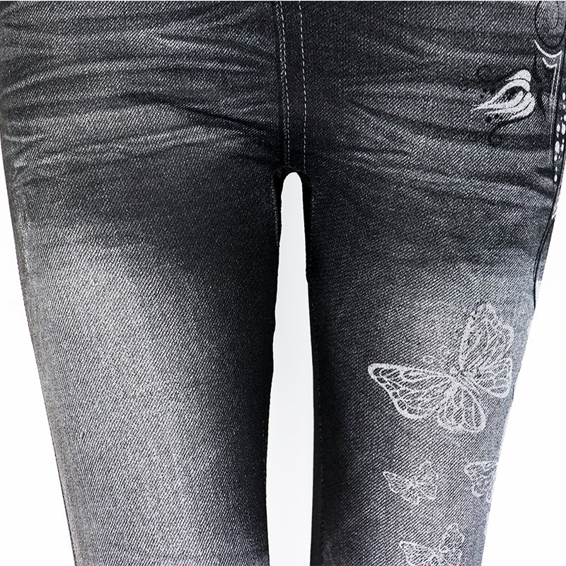 Slim fit faux jean leggings from The Clothing Company Sydney, featuring stretchy, skinny jeggings with a fashionable, classic style.