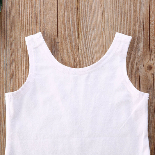 2 Piece Toddler Kids Baby Girl Clothes Sleeveless Solid Vest Romper Yellow Pleated Skirt Summer Outfit Set The Clothing Company Sydney