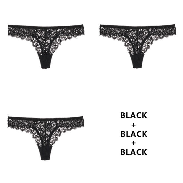Three-pack of breathable, low-waist G string thong panties from The Clothing Company Sydney, featuring soft, transparent T-back lingerie.
