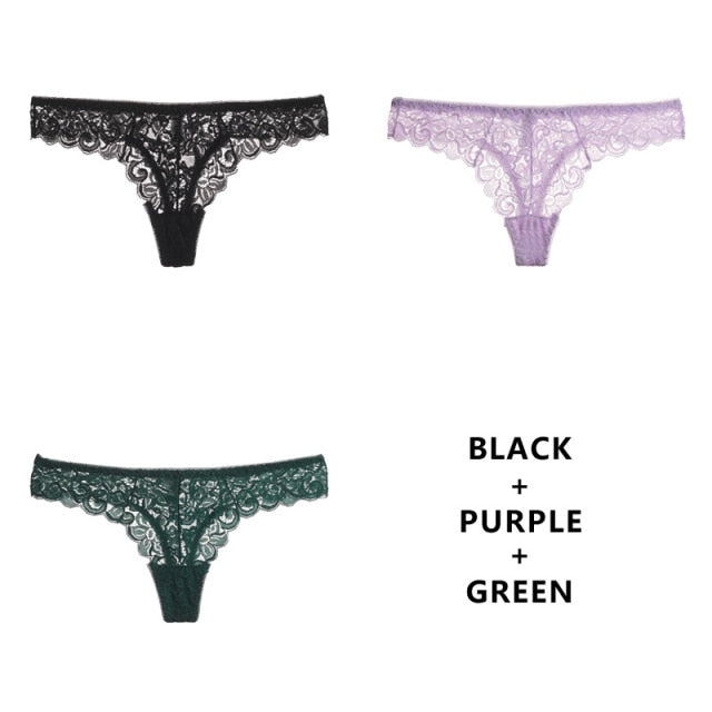 Three pack of The Clothing Company Sydney low-waist G-string thongs with soft, breathable, transparent T-back design for comfortable lingerie.