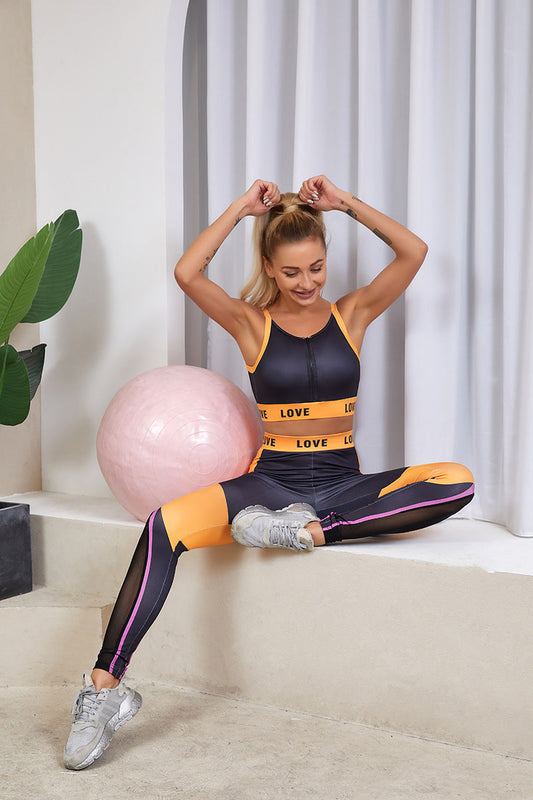 2 Piece Hollow Sport Outfit Backless Fitness Clothing Yoga Suit with Bra Pad Sportswear Gym Workout Activewear Set The Clothing Company Sydney