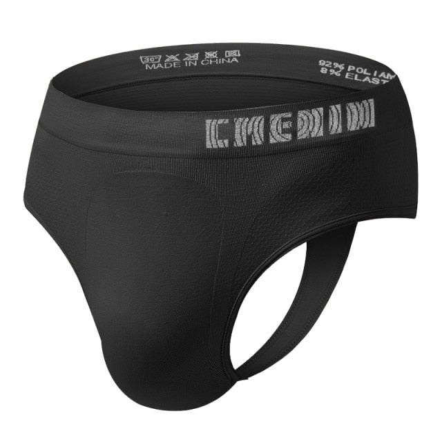 Cotton threadwork hip raise men's swim trunks with thong-style design by The Clothing Company Sydney, featuring a sleek fit and stylish look.