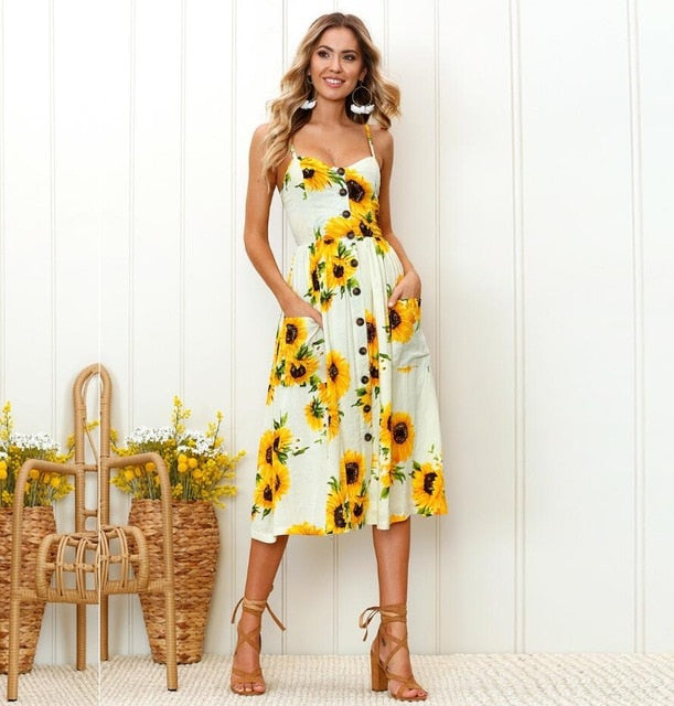 Vintage casual sundress by The Clothing Company Sydney featuring polka dot, striped pattern, backless design, and floral boho style.
