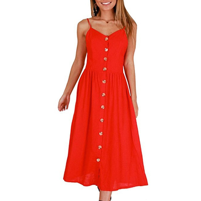 Vintage casual sundress by The Clothing Company Sydney featuring polka dot and striped patterns, backless, midi length, floral boho style