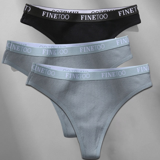 Cotton mix thong underwear with letter waistband design from The Clothing Company Sydney, featuring a G-string style and comfortable fit.