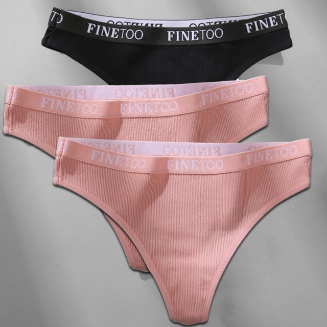 Cotton mix thong underwear with letter waist design by The Clothing Company Sydney, featuring a G-string style and comfortable fit.